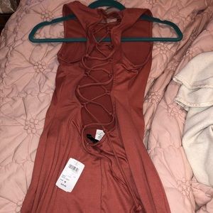 lace up back dress